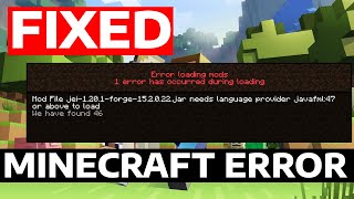 How To Fix Minecraft Mods Not Loading Error