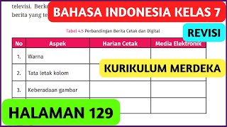 Jawaban Bahasa Indonesia Kelas 7 Halaman 129 Tabel 4.5 Perbandingan Berita Cetak dan Digital