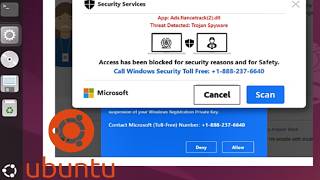 Microsoft Scammer on Linux Ubuntu with Scan Program.