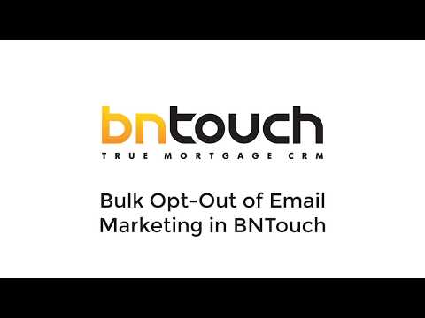 Options Tab: Bulk Email Opt Out