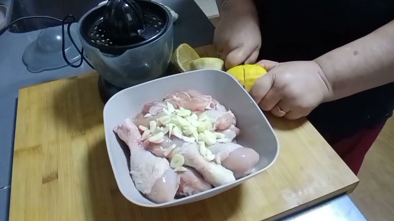Pollo al ajillo en la freidora de aire 