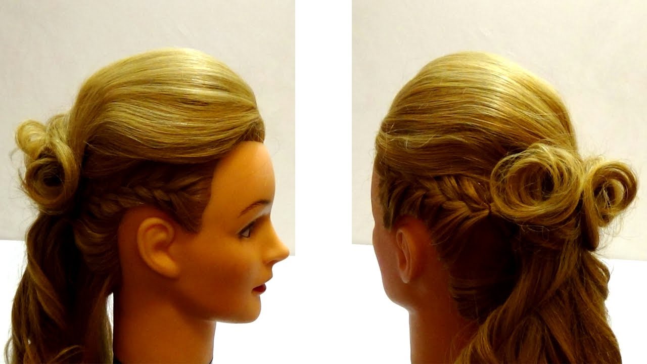 Kreativnaya Vechernyaya Pricheska Na Dlinnye Volosy Irokez Creative Evening Hairstyle Youtube