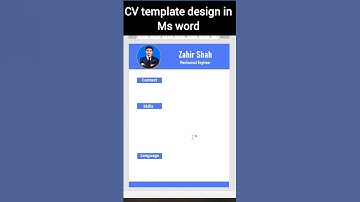 CV template design in Ms word 🔥 #cvdesign #msword #shorts #virelshorts #zahirgraphics