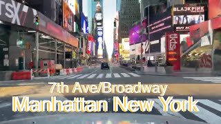 Driving-Manhattan New York thru 7th Ave | Broadway.