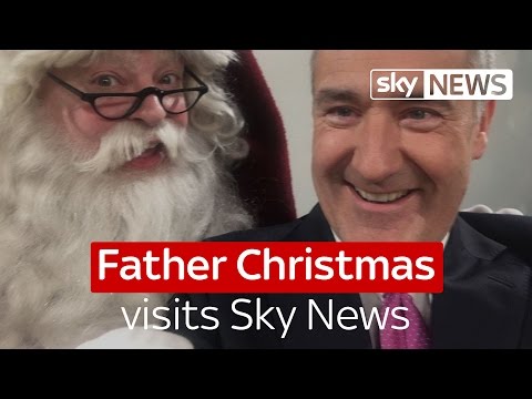 Father Christmas visits Sky News