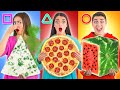 GEOMETRIC SHAPES FOOD CHALLENGE #2 | Eating Funky & Gross Impossible Foods by Multi DO Challenge