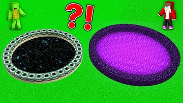 JJ and Mikey Found ROUND PORTALS : NETHER vs END in Minecraft Maizen!