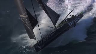 Alex Thomson 33 knots sailing with Paulo Mirpuri in big waves  fast and wild