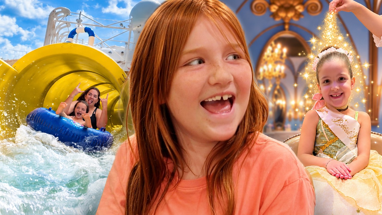 WATER SLiDES or PRiNCESS MAKOVER?!  Adley's Chooses the Day on a fun Disney Cruise with her Family!