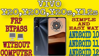 Vivo Y20 Frp Bypass 2023 | Vivo Y12s,Y20s,Y20g Frp Bypass | Without PC | Android 10,11,12