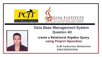 DBMS Video Series Question Set 40