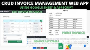 CRUD INVOICE WEBAPP | CRUD WEB APP USING GOOGLE SPREADSHEET DATA | B46