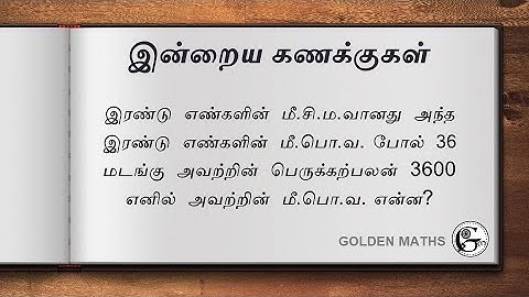 The LCM of two numbers is 36 times that of their HCF. The product of the numbers is 3600. Find...