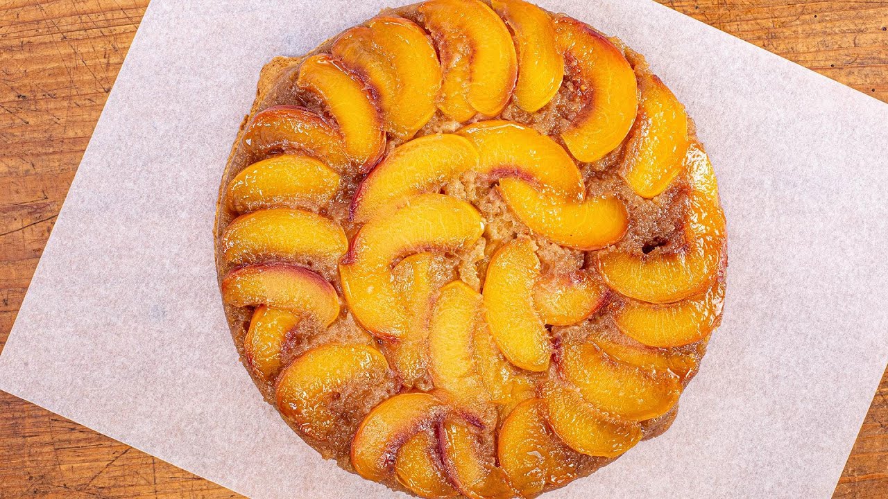 How To Make Peach-Ginger Upside Down Cake By Gail Simmons | Rachael Ray Show