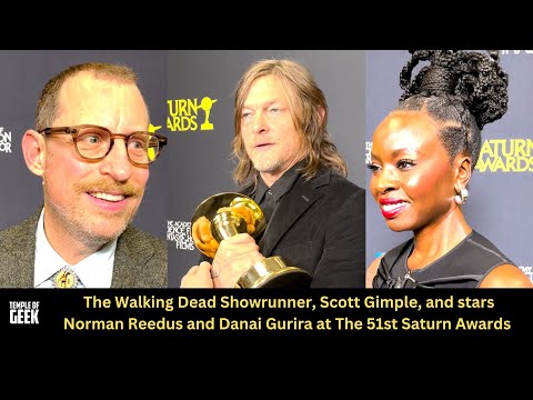 The Walking Dead Showrunner, Scott Gimple, Norman Reedus and Danai Gurira at The 51st Saturn Awards