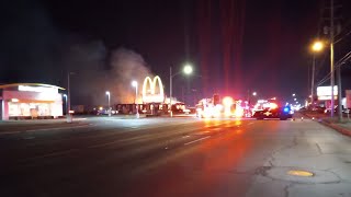 Fire Next to McDonald's on S Dort hwy/Lapeer. Flint Mi. (Feb 13, 2023. 10:28pm)