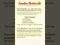Sandro Botticelli: A famous Italian painter of the early Florentine Renaissance😍#italiaonline