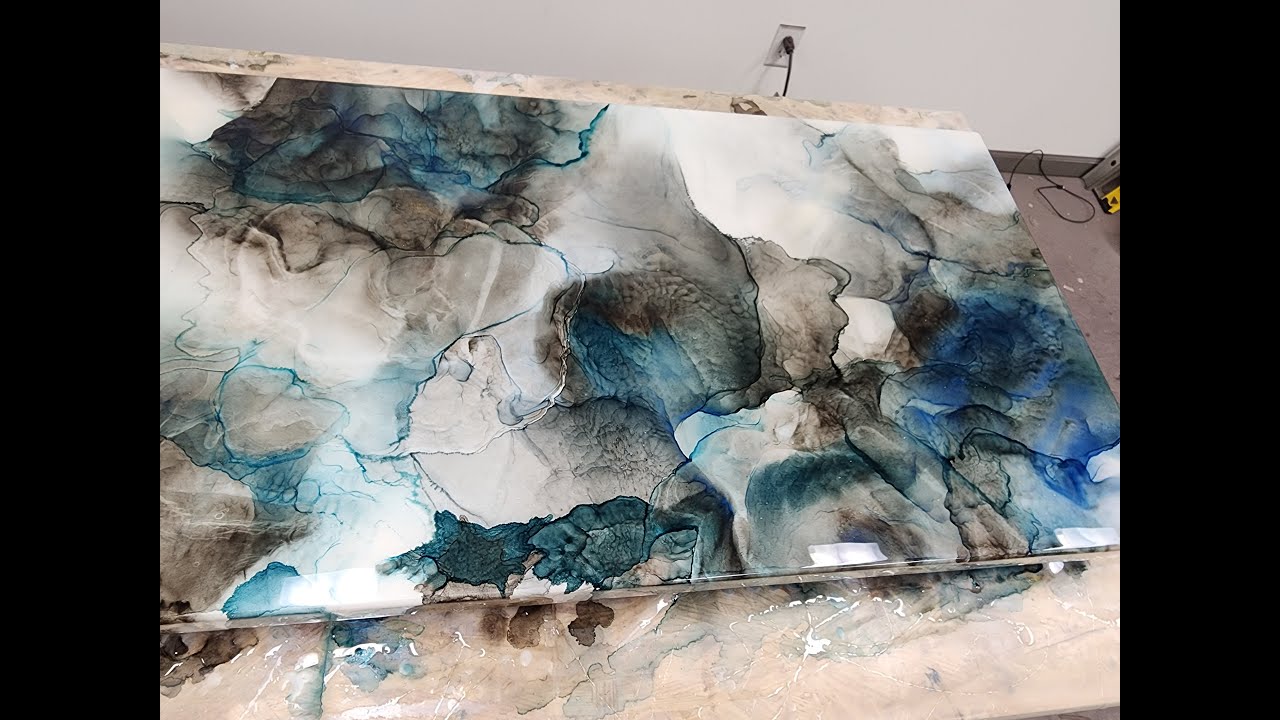 Creating a Claramarble design, using alcohol dyes & Stone Coat Epoxy and applying Ultimate Top Coat.