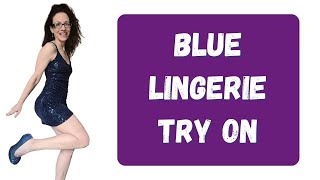 Try On Blue Lingerie