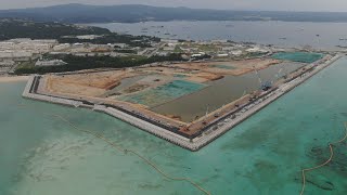 移設中止求め海上で抗議 土砂投入2年の辺野古―ドローン撮影