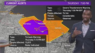 Tornado warnings issued for portions of Northwest Ohio as storms head east