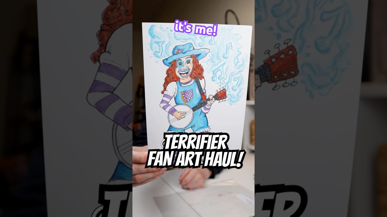 🤯 showing off my new AMAZING fan art 🤯 #clowncafe #banjoblue #terrifier