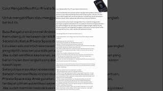 Cara mengaktifkan fitur "Private Space Android 15"  #Tutorial #Tutorialhp #handphone