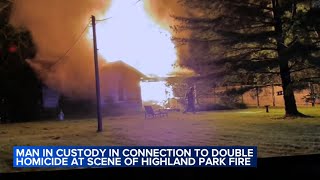 Man in custody after 2 brothers found fatally shot outside burning Highland Park home