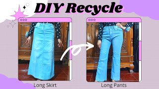 Diy Recycle Rok Menjadi Celana Recycle Long Skirt Into Long Pants
