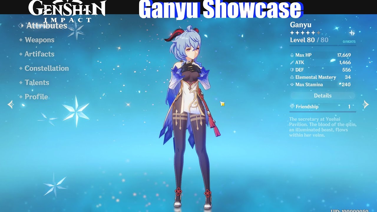 Genshin Impact - LvL 80 Ganyu Skills & Talents Showcase (Test Domain) 