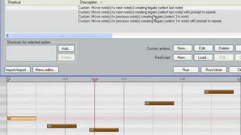REAPER: Move note(s) to next or previous note(s) creating legato