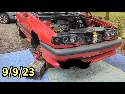 Upgrading a Volvo 850 R, removed the exhaust, replaced exhaust manifold, power steering lines, etc.