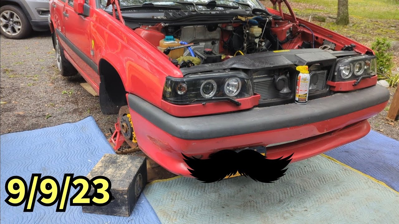 Upgrading a Volvo 850 R, removed the exhaust, replaced exhaust manifold, power steering lines, etc.