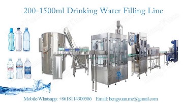 Automatic 200-1500ml Drinking Water A-Z Bottle Rinsing Filling Capping, Shrink Sleeve Labeling Line