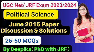 UGC NET Political Science MCQ With Answers || June 2015 Paper Discussion   || 26-50 MCQ