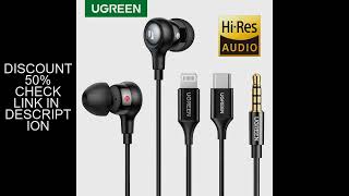 UGREEN Wired Earphone With Microphone In Ear 3.5mm Noise Cancelling USB Type C Lightning Earphones F