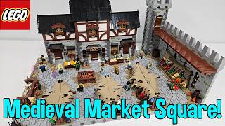 Medieval Market Square in LEGO®! | with more than 7 vendors! | #lego #medieval