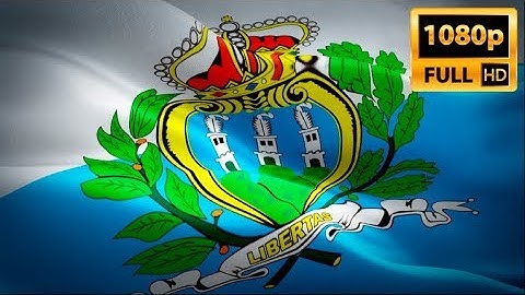 San Marino Flag Wave Loop waving in wind. Realistic Europe Flag background