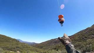 Helicopter hoist rescue of hiker in need of medical aid, near Idyllwild , California.