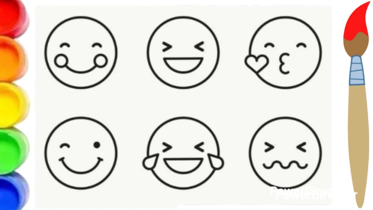 Cute 6 Emoji Drawing 😊😍😎 | Easy Step by Step Drawing for Kids