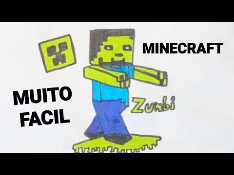 Desenho de Minecraft Zumbi de Desenho Animado para colorir