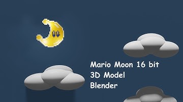 Super Mario Moon 16 bit, 3D Model - Blender 2.8