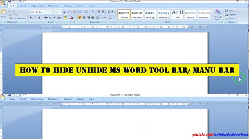 How to hide unhide MS word tool bar/ Menu bar