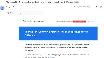 You need to fix some issues before your site is ready for AdSense