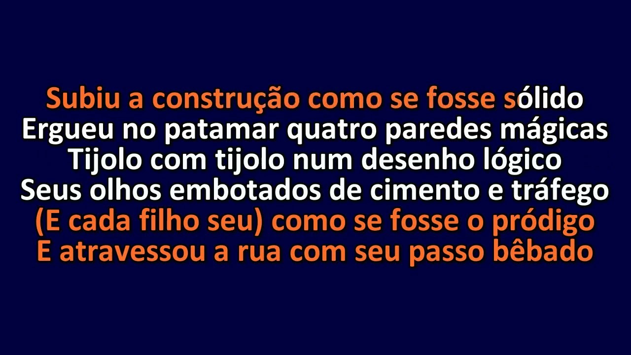 Chico Buarque - Construção - Som Original - Karaoke Instrumental Lyrics - ObsKure