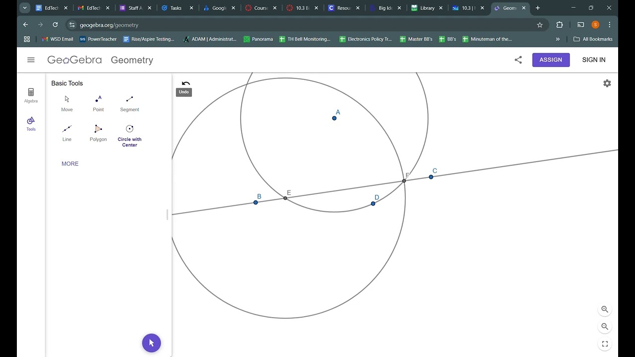 10-3 Constructing Perpendicular and Parallel Lines Using Geogebra Compass and Straight Edge