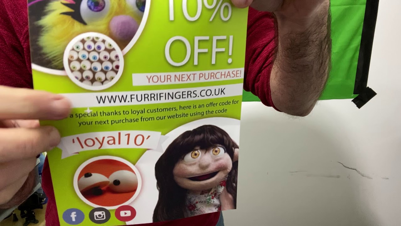 unboxing furrifingers custom made sack puppet / live hand muppet / asmr