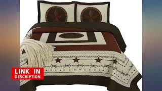 Chezmoi Collection Tucson 3-Piece Western Star Cabin Lodge Design Soft-Washed Quilt revieww