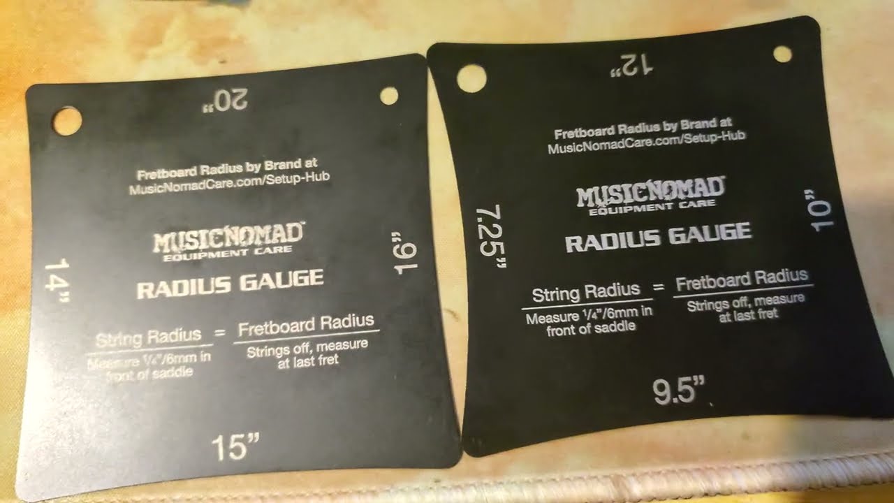 Standard Radius Sizes - MusicNomad Precision Fretboard and String Radius Gauge Tool
