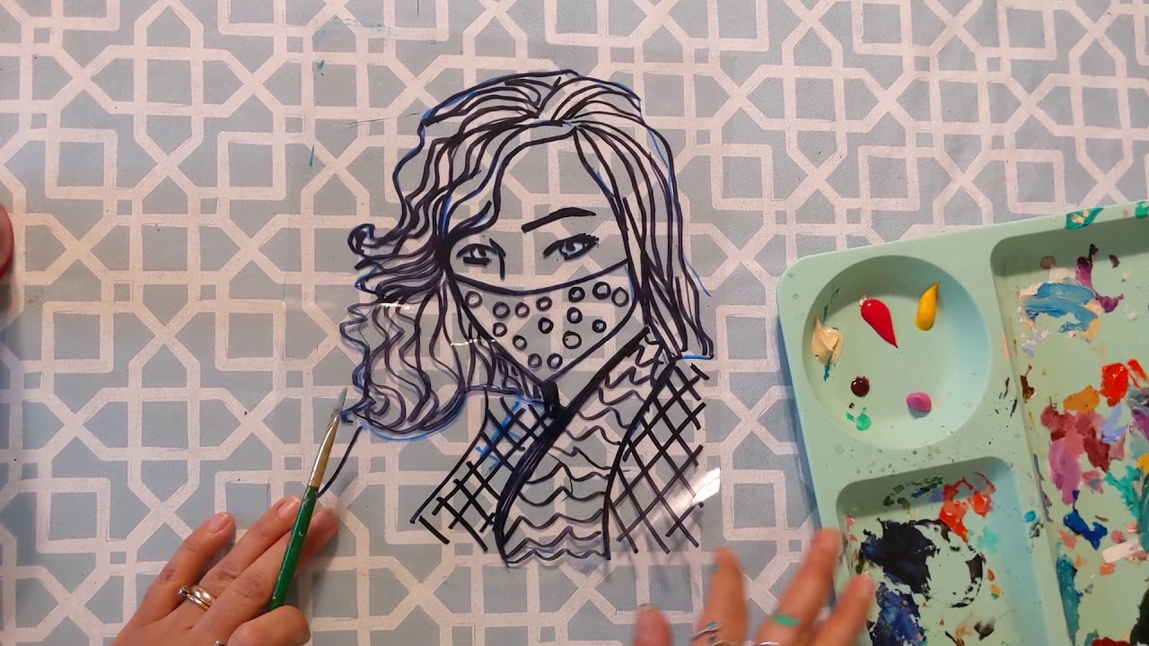 Self Portrait Pop Art Style Reverse Painting on Clear Sheet - YouTube